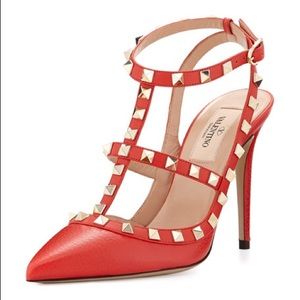 Valentino Rockstud Leather Strap Pump Size 38.5